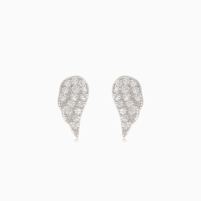 Silver stud earrings wings