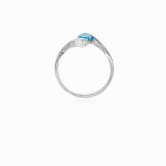Marquise blue topaz ring