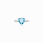 Trilliant blue topaz ring