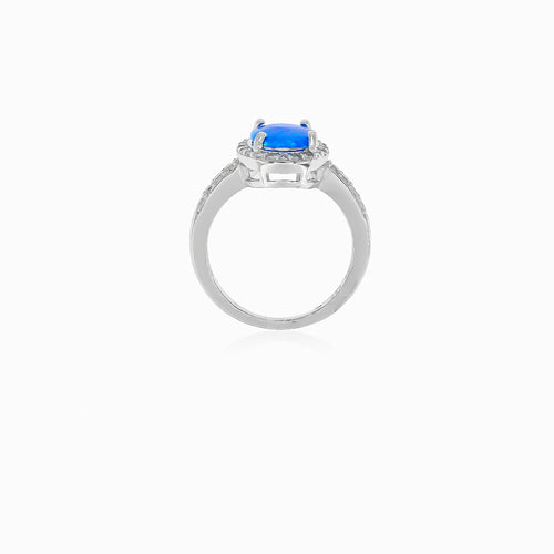 Opal elegance silver ring