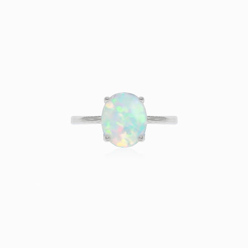 Simple cabochon opal ring