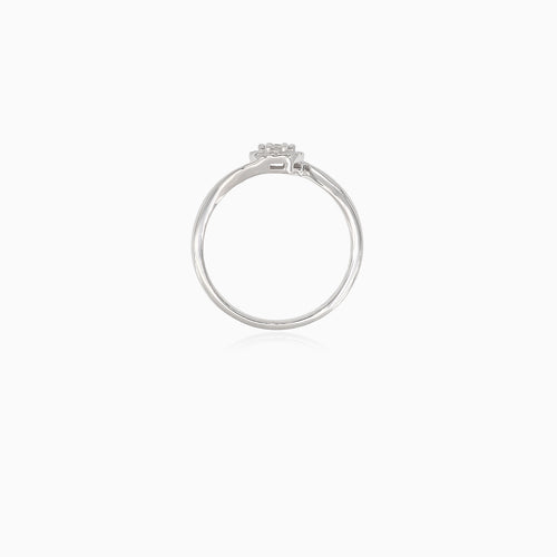 Elegant women engagement ring with round diamonds