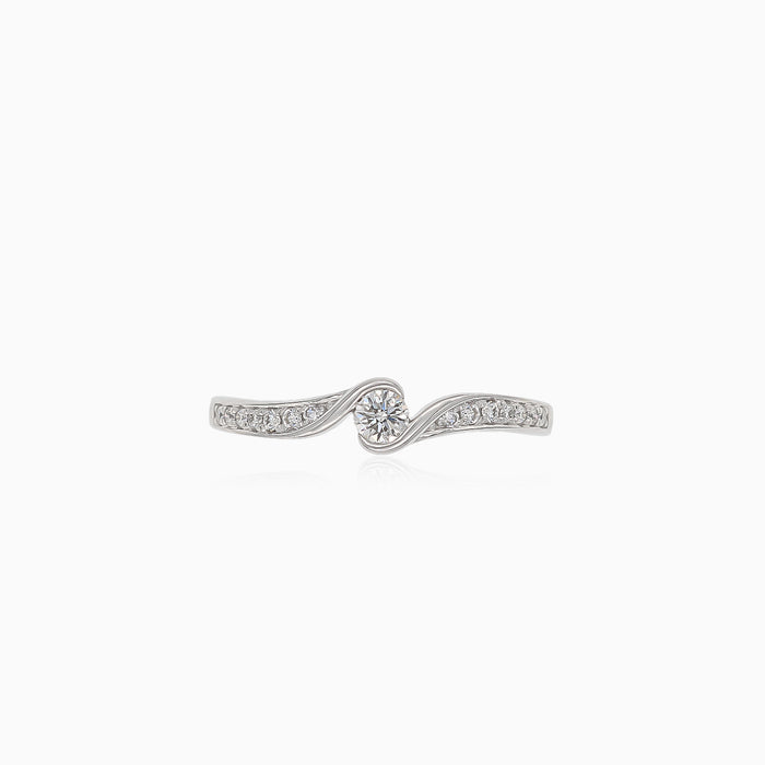 Eleganter Weißgold-Verlobungsring für Frauen