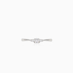 Elegant women engagement ring with round fine step cut diamonds