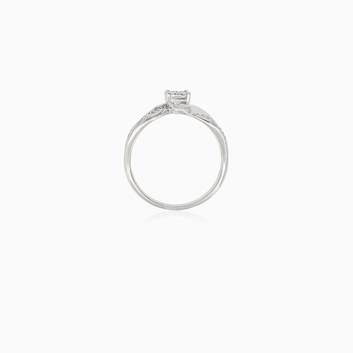Radiant white gold diamond engagement ring