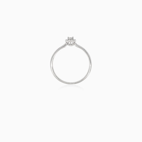 Okouzlující dámský zásnubní prsten s kulatými diamanty