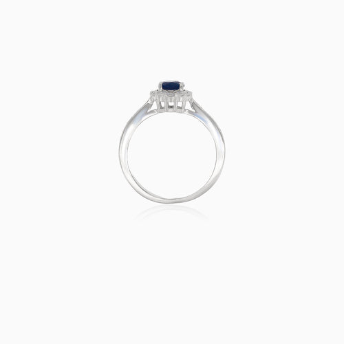 Safírový prsten stříbrný