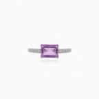 Amethyst silver statement ring