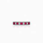 Simple cubic zirconia and synthetic ruby ring