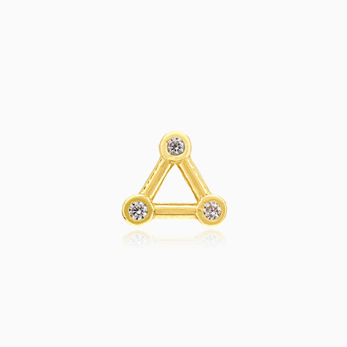 Women gold piercing with triangle design