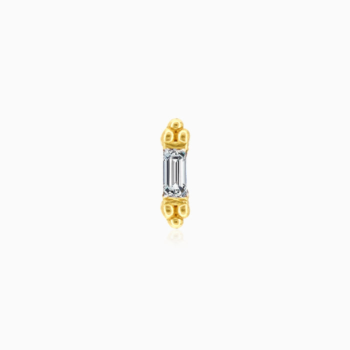 Stilvolles Gelbgold-Piercing mit Radiant-Schliff-Steinen