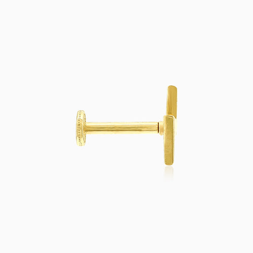 Elegant gold thunder design piercing