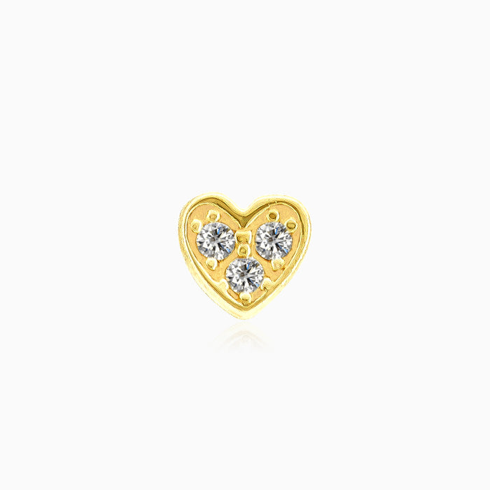 Elegantes Gold-Herz-Piercing mit Zirkonia