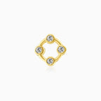 Stylish cubic zirconia gold circle piercing
