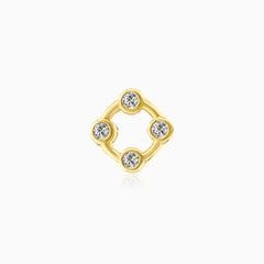 Stylish cubic zirconia gold circle piercing