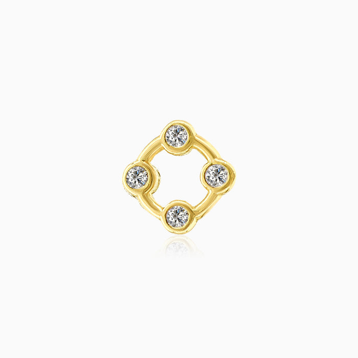 Stylish cubic zirconia gold circle piercing