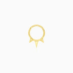 Chic gold hoop piercing with triple spikes