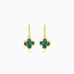 Clover leaf design agate earrings