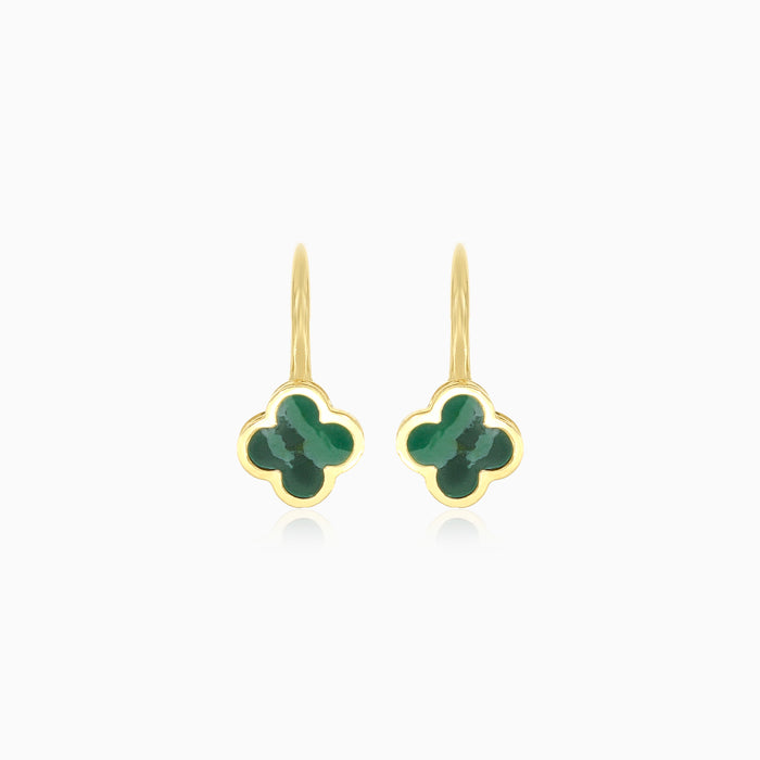 Clover leaf design agate earrings