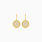 Golden circle sparkle earrings