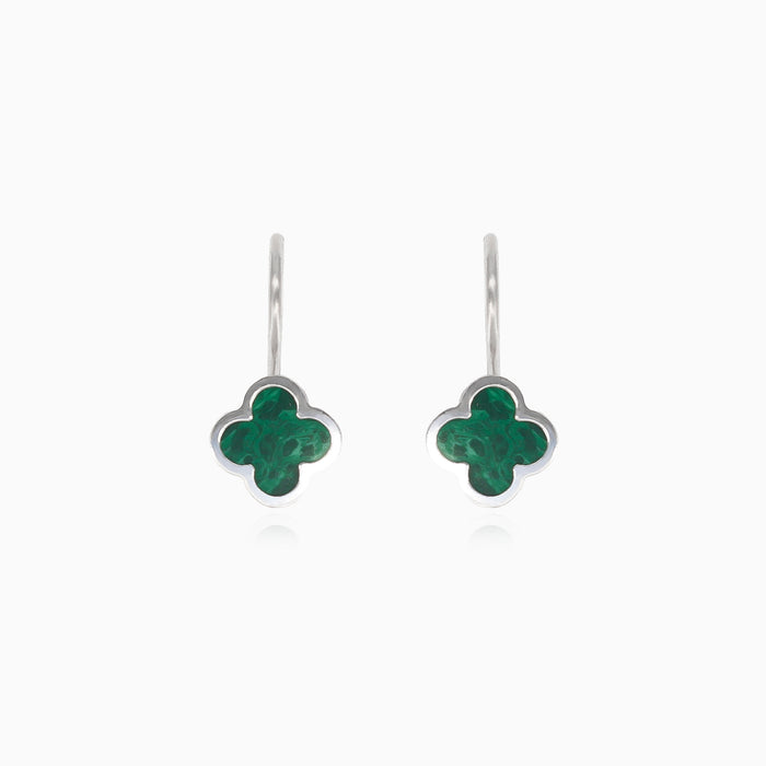 White gold agate drop earrings