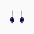 Women oval fine step cut earrings