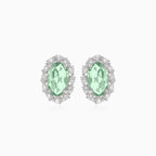 Silver earrings with green amethyst