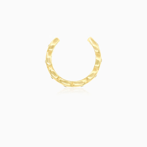Women gold earcuff with cubic zirconia accent