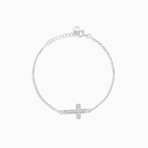 Cubic zirconia cross bracelet