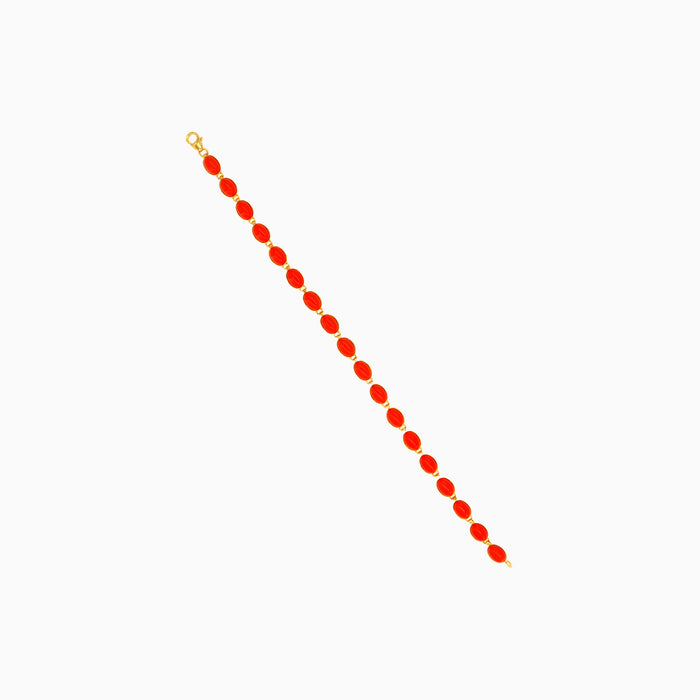 Bracelet en or élégant avec corail