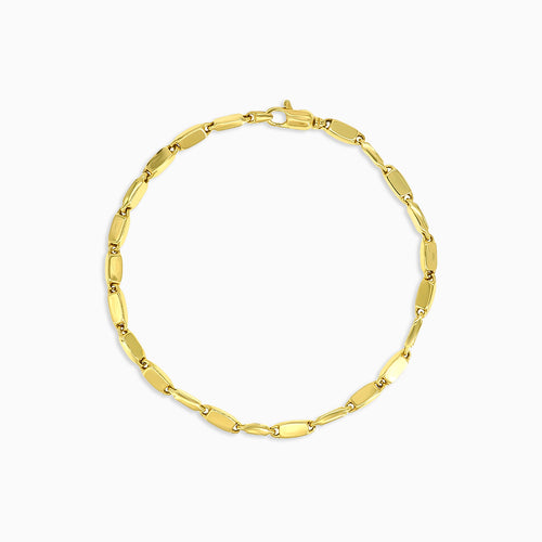 Yellow gold men bracelet