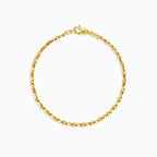 Yellow gold men chain bracelet