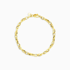 Elegant polished gold chain bracelet