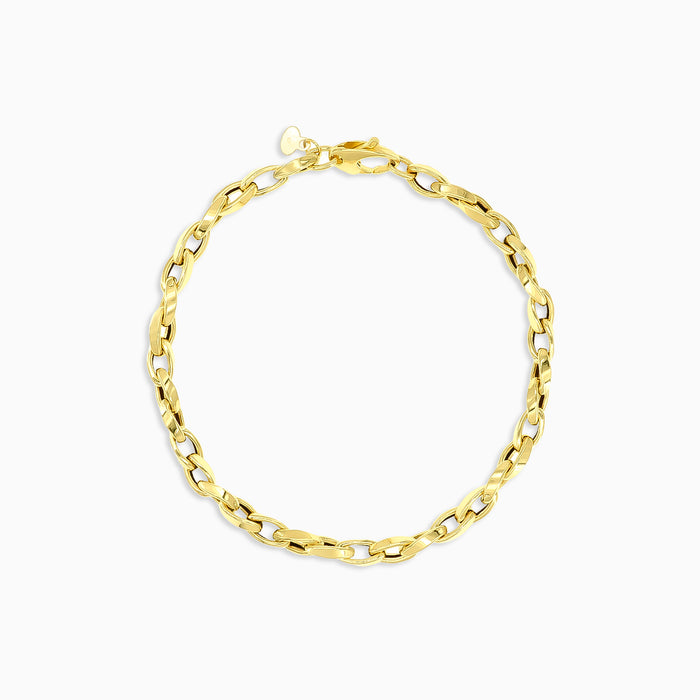 Pulsera elegante de cadena de oro pulido