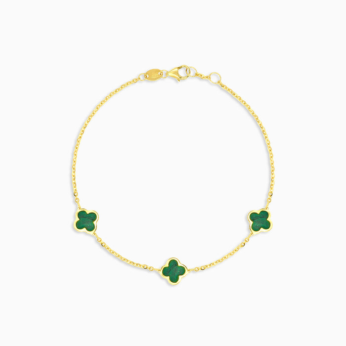 Bracelet élégant au motif feuille de trèfle
