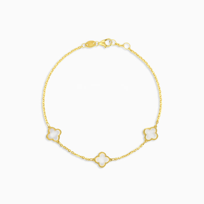 Schickes Armband aus Gold mit Perlmutt