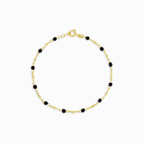 Stylish gold bracelet with black onyx