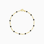 Stylish gold bracelet with black onyx