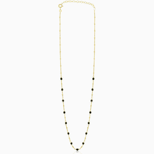 Yellow gold necklace with black onyx