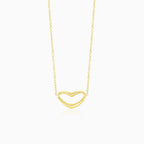 Heart design pendant on gold chain