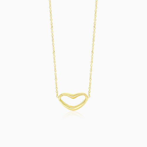 Heart design pendant on gold chain