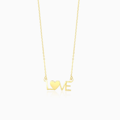 Love design gold necklace