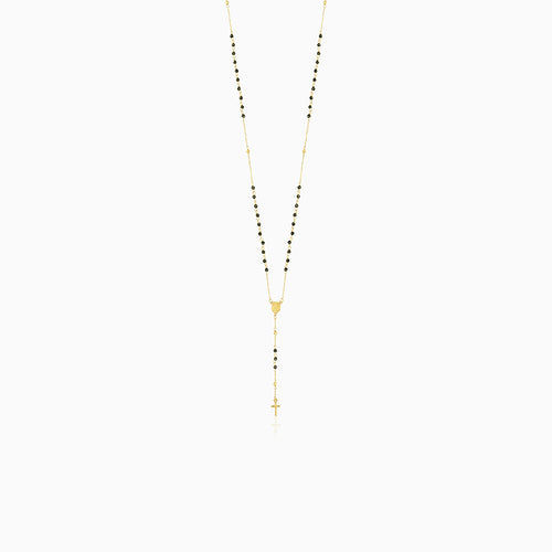 Onyx rosary necklace