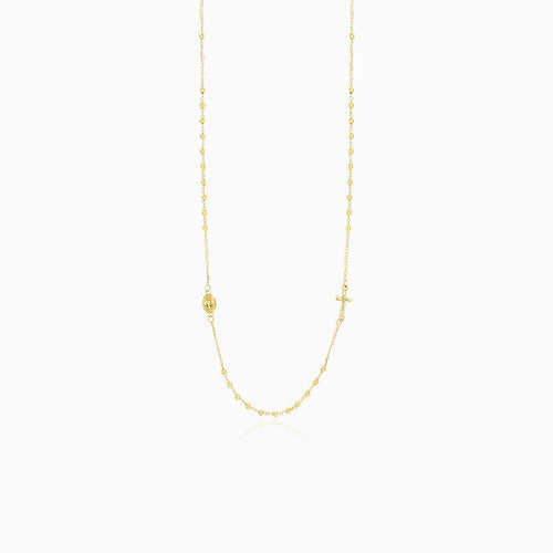 Jednoduchý růžencový náhrdelník ve zlaté barvě