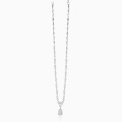 Sparkling silver necklace with cubic zirconia drop