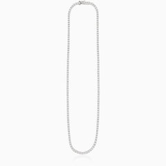 Thin silver tennis necklace