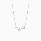 Silver necklace with 3 stars