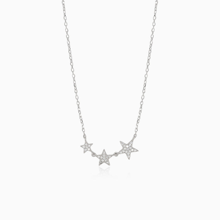 Collar de plata con 3 estrellas