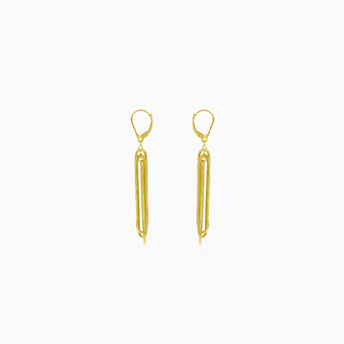Gold dangle link earrings