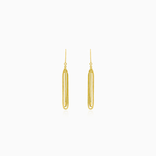 Gold dangle link earrings